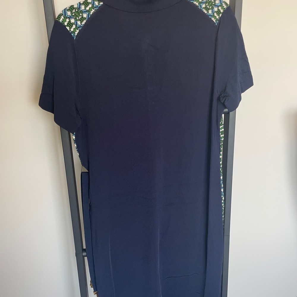 NWT Tory Burch Navy and Green Short Sleeve Dress - Picture 4 of 5
